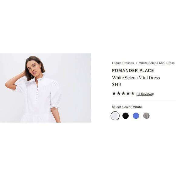 Tuckernuck Pomander Place White Selena Tiered Mini Dress Short Puff Sleeves, XXL - Picture 2 of 11